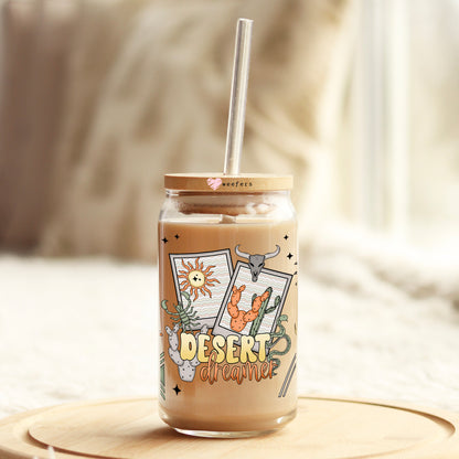 Desert Dreams 16oz Libbey Glass Can UV DTF or Sublimation Cup Wrap - Decal Transfer - Weefers