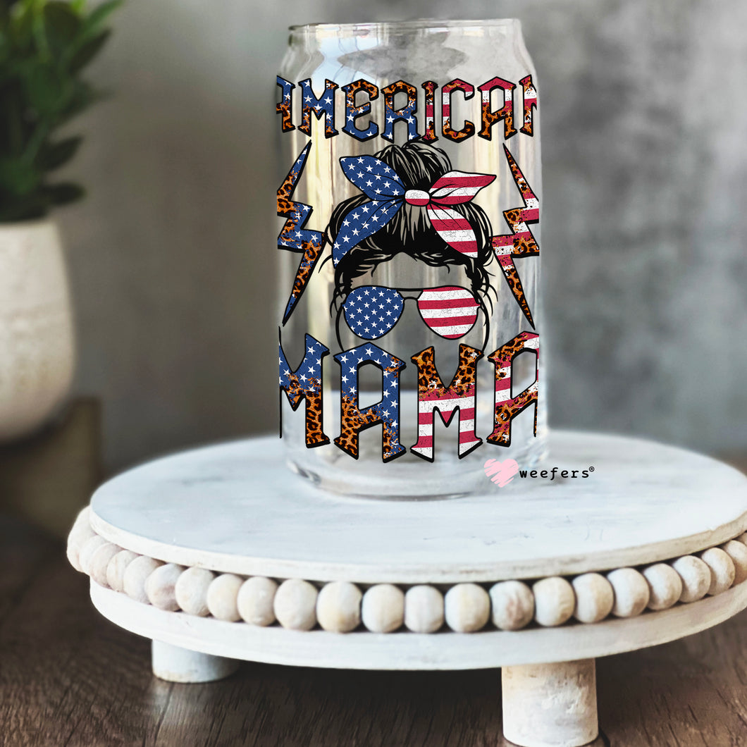 American Mama 16oz Libbey Glass Can UV-DTF or Sublimation Wrap - Decal