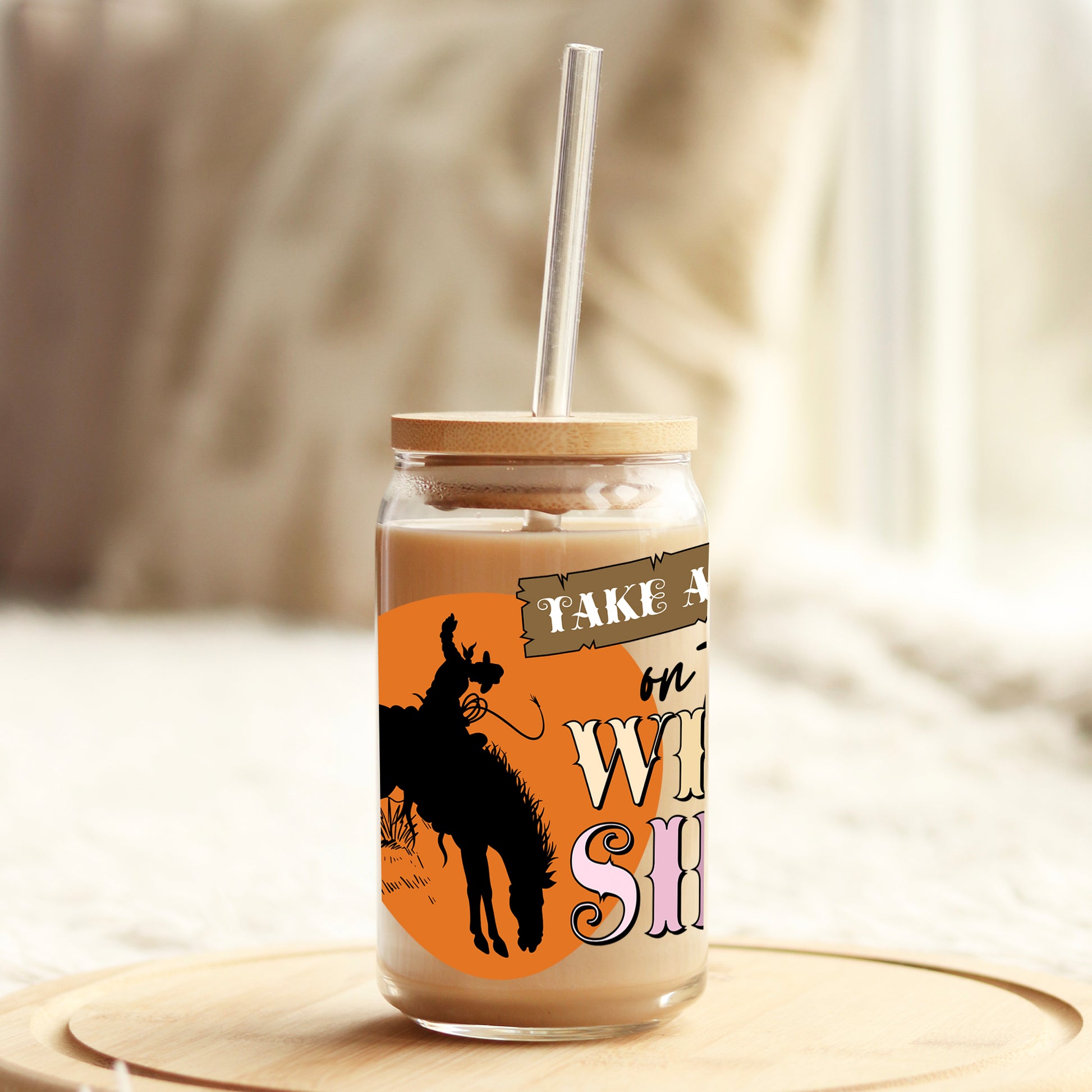 Take a Wide on The Wild Side 16oz Libbey Glass Can UV DTF or Sublimation Cup Wrap - Decal Transfer Weefers