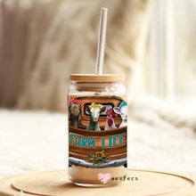 Load image into Gallery viewer, Farm Life 16oz Libbey Glass Can UV-DTF or Sublimation Wrap - Decal
