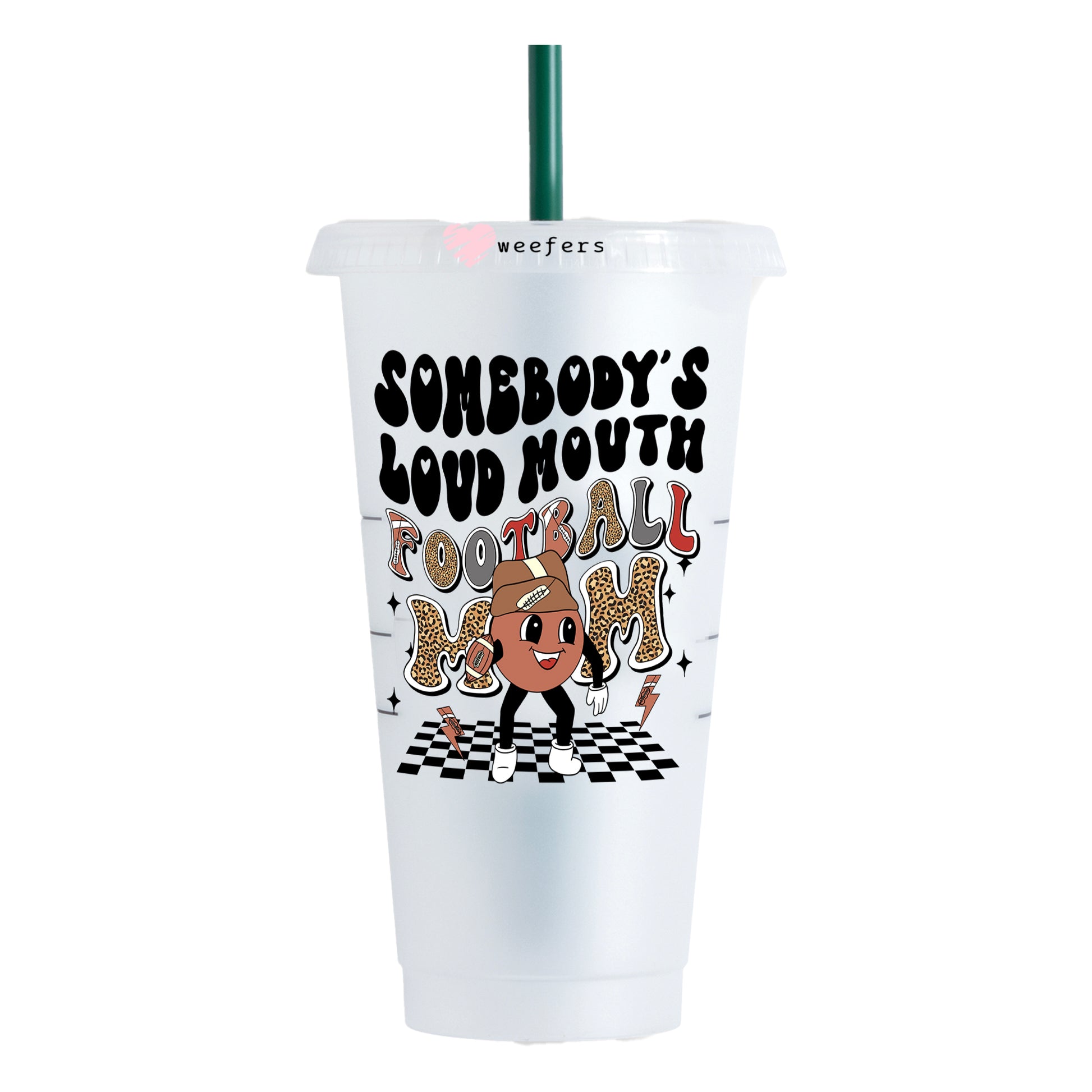 Somebody's Loud Mouth Football Mom 24oz UV DTF Cold Cup Wrap - Ready to apply Decal - Weefers