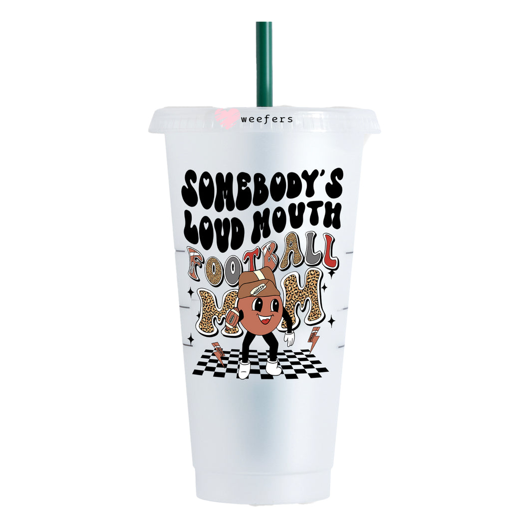 Somebody's Loud Mouth Football Mom 24oz UV-DTF Cold Cup Wrap - Ready to apply Decal
