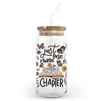 Just One More Chapter Leaves 20oz Libbey Glass Can, 34oz Hip Sip, 40oz Tumbler UV DTF or Sublimation Decal Transfer - Weefers