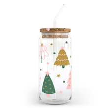 Load image into Gallery viewer, Christmas Pastel Trees 20oz Libbey Glass Can, 34oz Hip Sip, 40oz Tumbler UVDTF or Sublimation Decal Transfer
