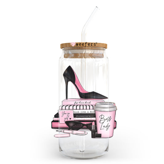 Boss Lady 20oz Libbey Glass Can UV DTF or Sublimation Wrap - Decal Weefers