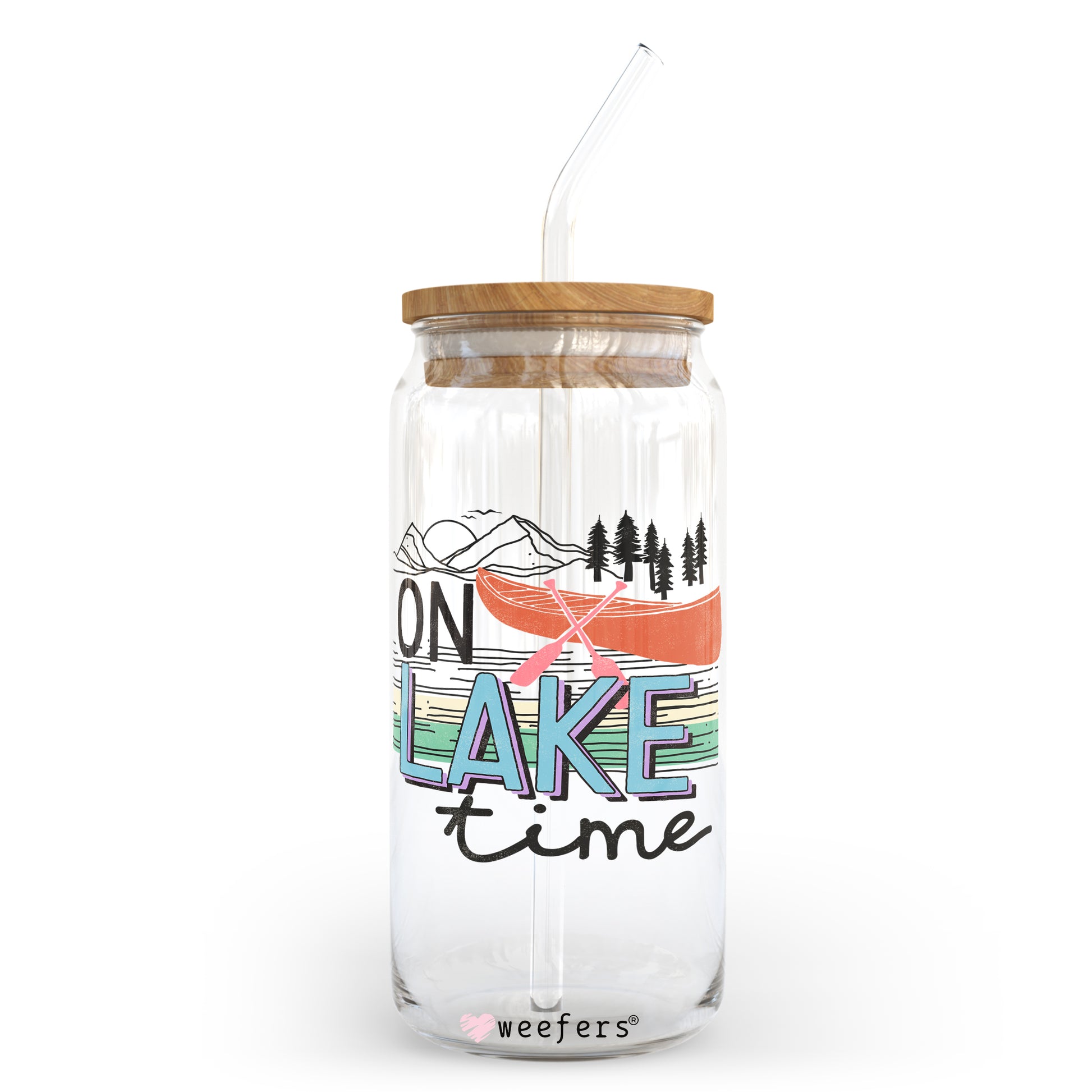 On Lake Time 20oz Libbey Glass Can, 34oz Hip Sip, 40oz Tumbler UV DTF or Sublimation Decal Transfer - Weefers