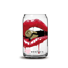 Load image into Gallery viewer, Bullet Red Lips 16oz Libbey Glass Can UV-DTF or Sublimation Wrap - Decal
