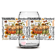 Load image into Gallery viewer, Thankful Fall 16oz Libbey Glass Can UV-DTF or Sublimation Wrap - Decal

