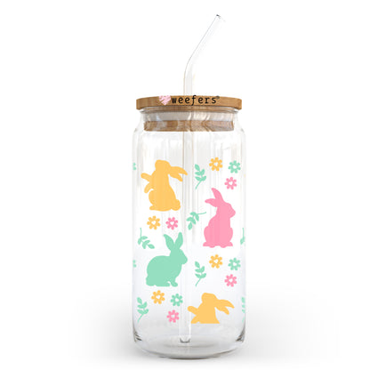 Colorful Easter Bunnies 20oz Libbey Glass Can UV DTF or Sublimation Wrap - Decal Transfer - Weefers