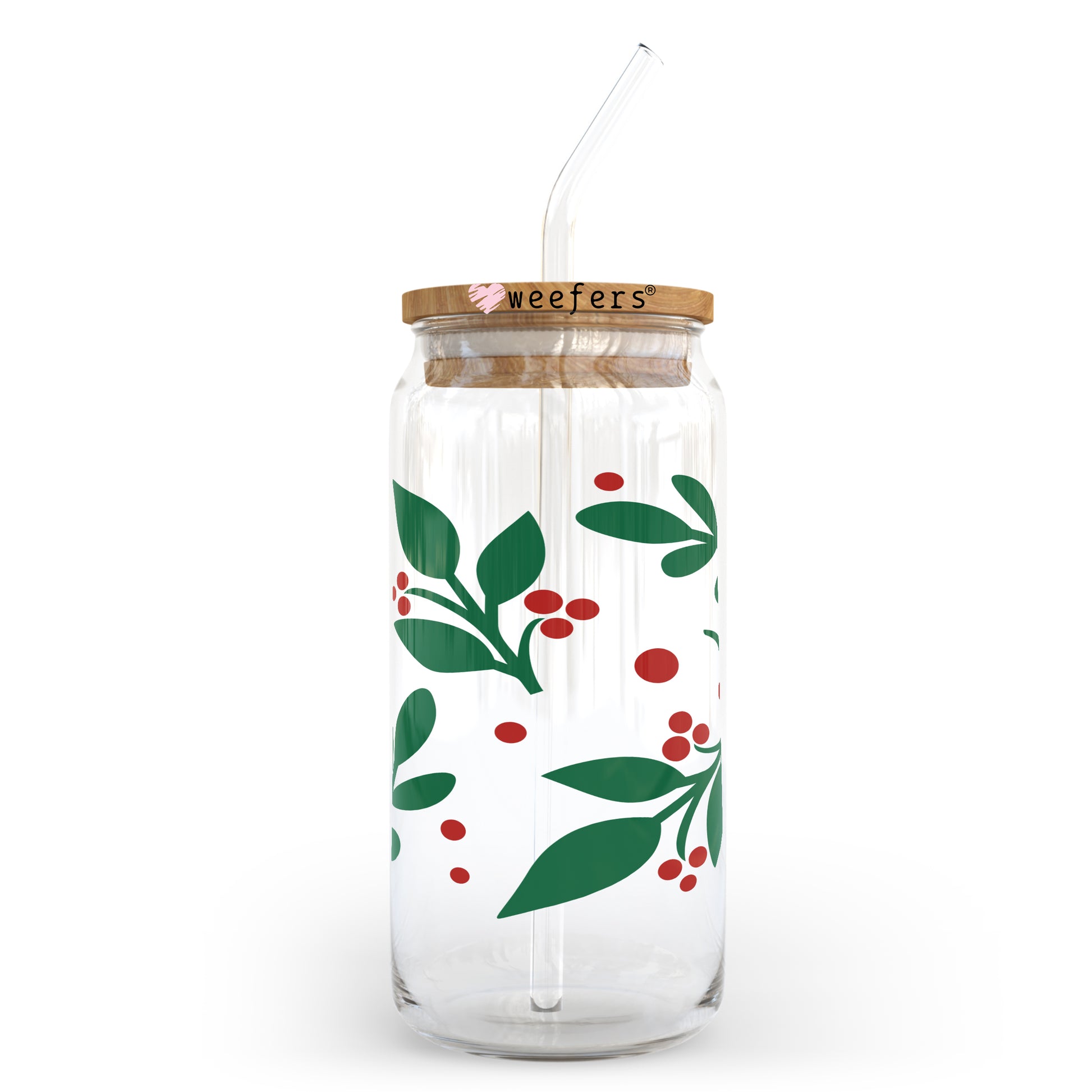 Christmas Sprigs 20oz Libbey Glass Can, 34oz Hip Sip, 40oz Tumbler UV DTF or Sublimation Decal Transfer - Weefers