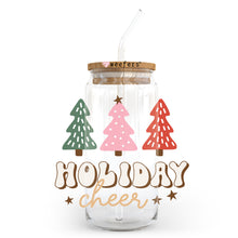 Load image into Gallery viewer, Holiday Cheer Christmas 20oz Libbey Glass Can, 34oz Hip Sip, 40oz Tumbler UVDTF or Sublimation Decal Transfer
