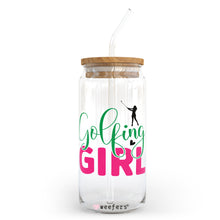 Load image into Gallery viewer, Golf Girl 20oz Libbey Glass Can, 34oz Hip Sip, 40oz Tumbler UVDTF or Sublimation Decal Transfer
