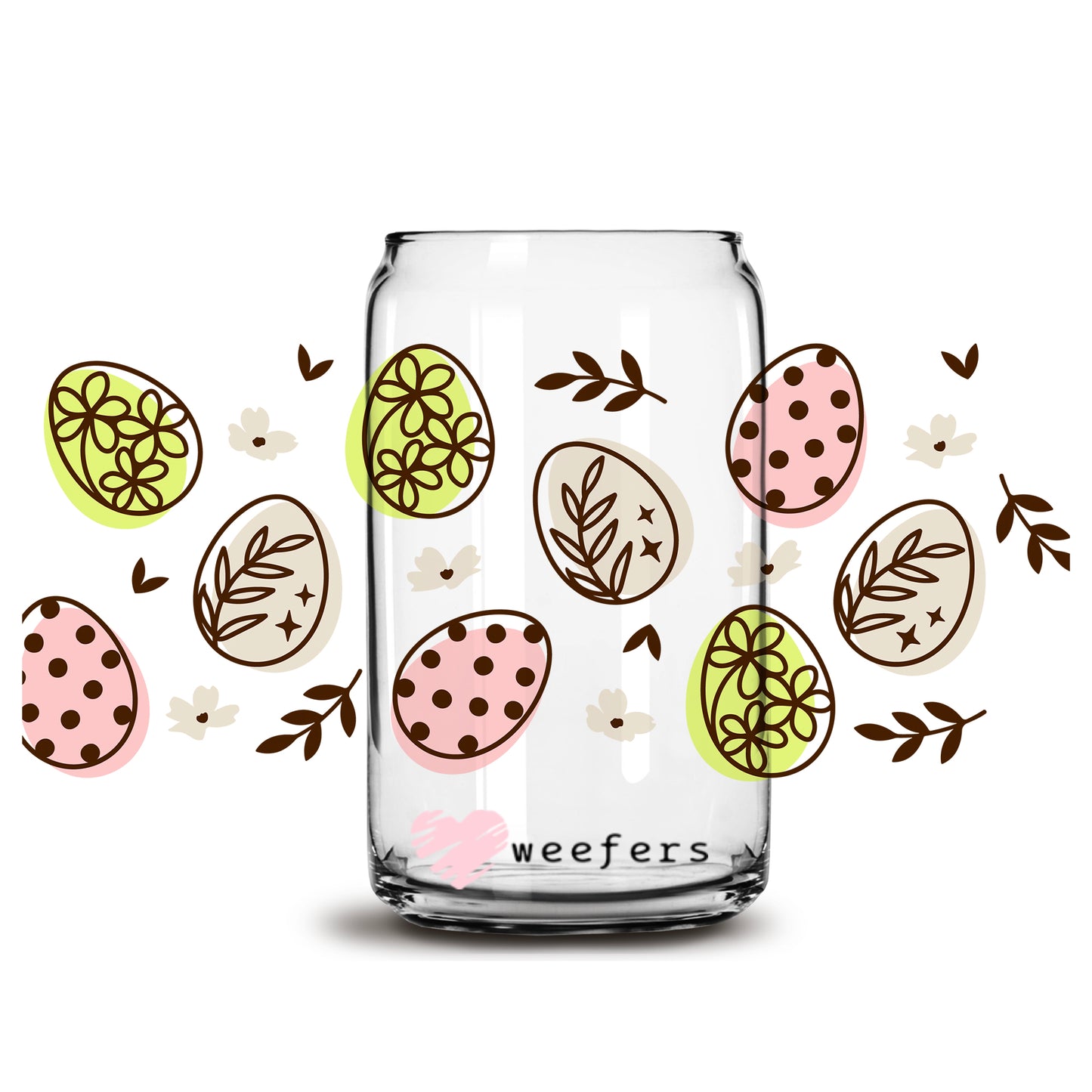 Easter Boho Egg Hunt Libbey Glass Can Wrap UV DTF Sublimation Transfers - Weefers