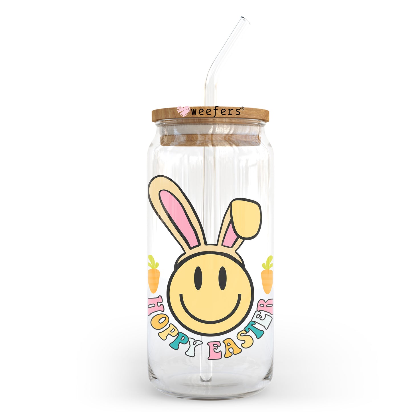 Hoppy Easter 20oz Libbey Glass Can UV DTF or Sublimation Wrap - Decal Transfer - Weefers