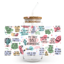 Load image into Gallery viewer, My Bible Daily Affirmations 20oz Libbey Glass Can, 34oz Hip Sip, 40oz Tumbler UVDTF or Sublimation Decal Transfer
