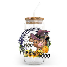Load image into Gallery viewer, Moo I mean Boo 20oz Libbey Glass Can UV-DTF or Sublimation Wrap - Decal
