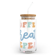 Load image into Gallery viewer, Coffee Create Repeat 20oz Libbey Glass Can UV-DTF or Sublimation Wrap - Decal
