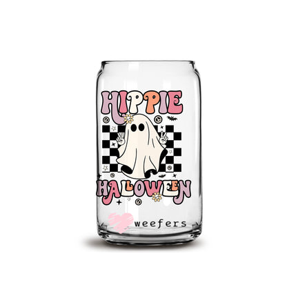 Hippie Halloween 16oz Libbey Glass Can UV DTF or Sublimation Wrap - Decal - Weefers