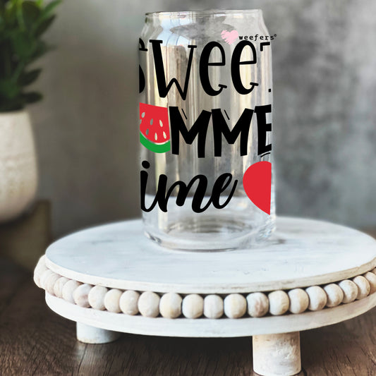 Sweet Summer Time 16oz Libbey Glass Can UV DTF or Sublimation Wrap - Decal Weefers