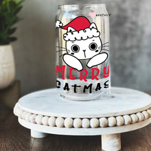 Load image into Gallery viewer, Merry Catmas 16oz Libbey Glass Can UV-DTF or Sublimation Wrap - Decal
