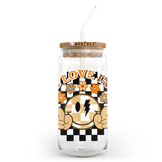 Teach Love Inspire 20oz Libbey Glass Can UV DTF or Sublimation Wrap - Decal Transfer Weefers