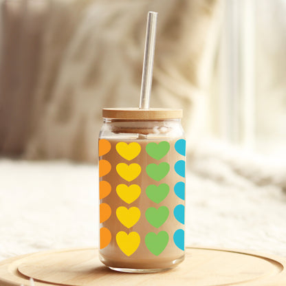 a jar with a straw in it sitting on a table