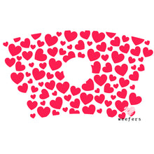 Load image into Gallery viewer, Red Hearts Burst  Cold Cup Wrap - HOLE - Ready to apply Wrap
