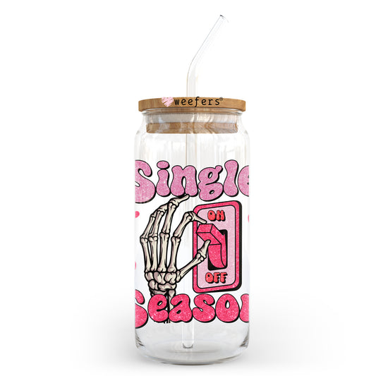 Single Season Valentine's Day 20oz Libbey Glass Can UV DTF or Sublimation Wrap - Decal - Weefers