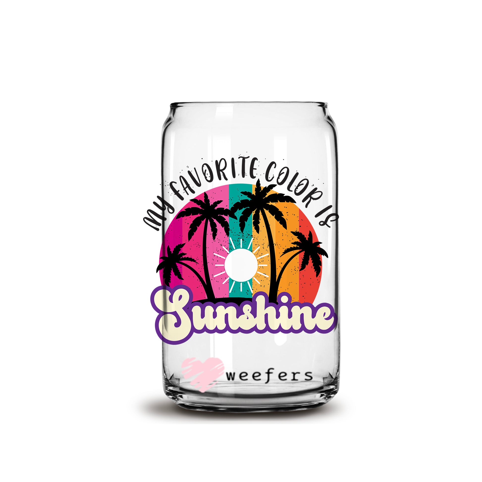 My favorite color is Sunshine 16oz Libbey Glass Can UV DTF or Sublimation Wrap - Decal - Weefers