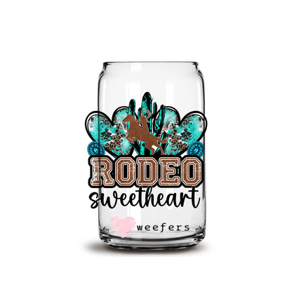 Rodeo Sweetheart 16oz Libbey Glass Can UV DTF or Sublimation Wrap - Decal - Weefers