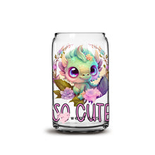 Load image into Gallery viewer, So Cute Dragon 16oz Libbey Glass Can UV-DTF or Sublimation Wrap - Decal
