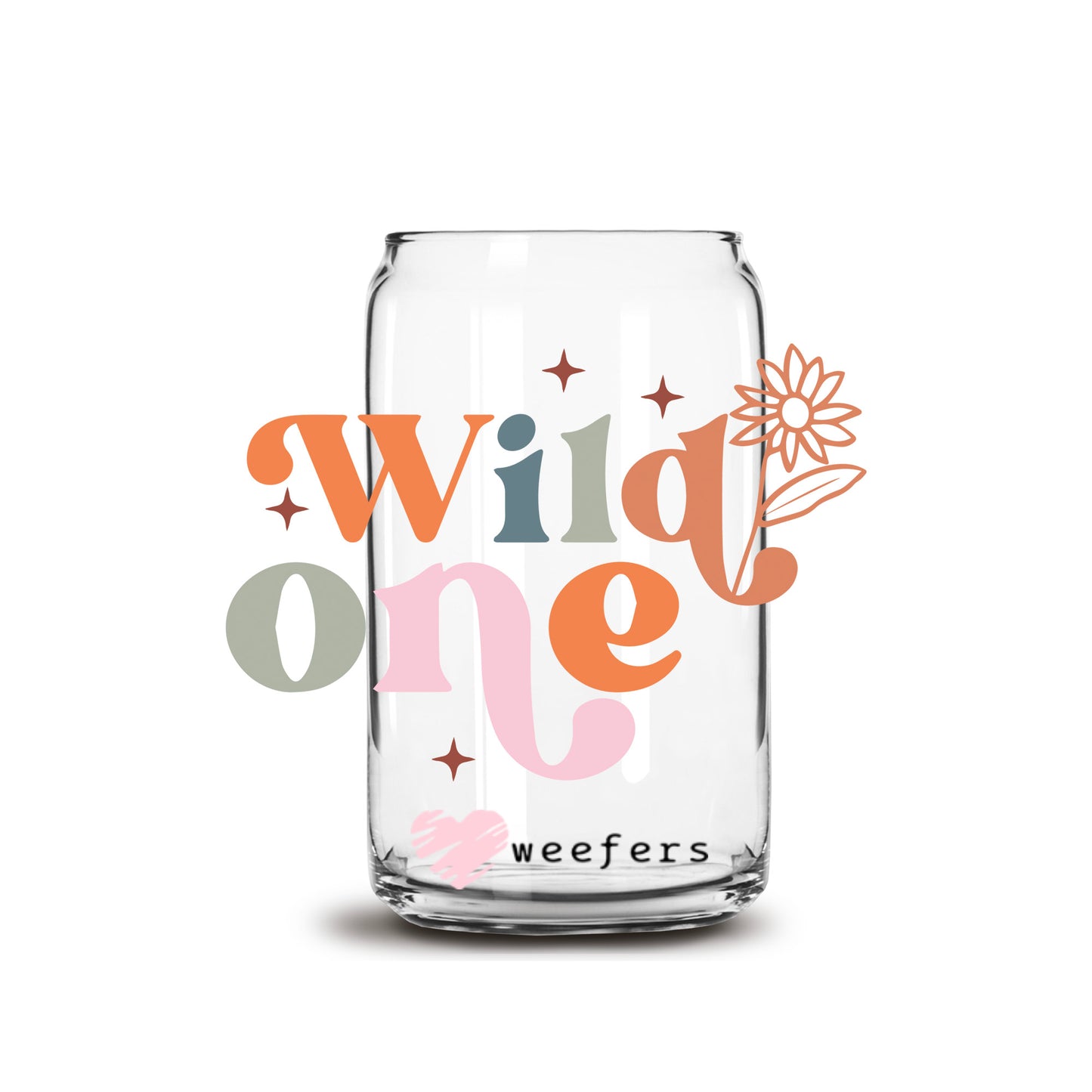 Wild One 16oz Libbey Glass Can UV DTF or Sublimation Cup Wrap - Decal Transfer - Weefers