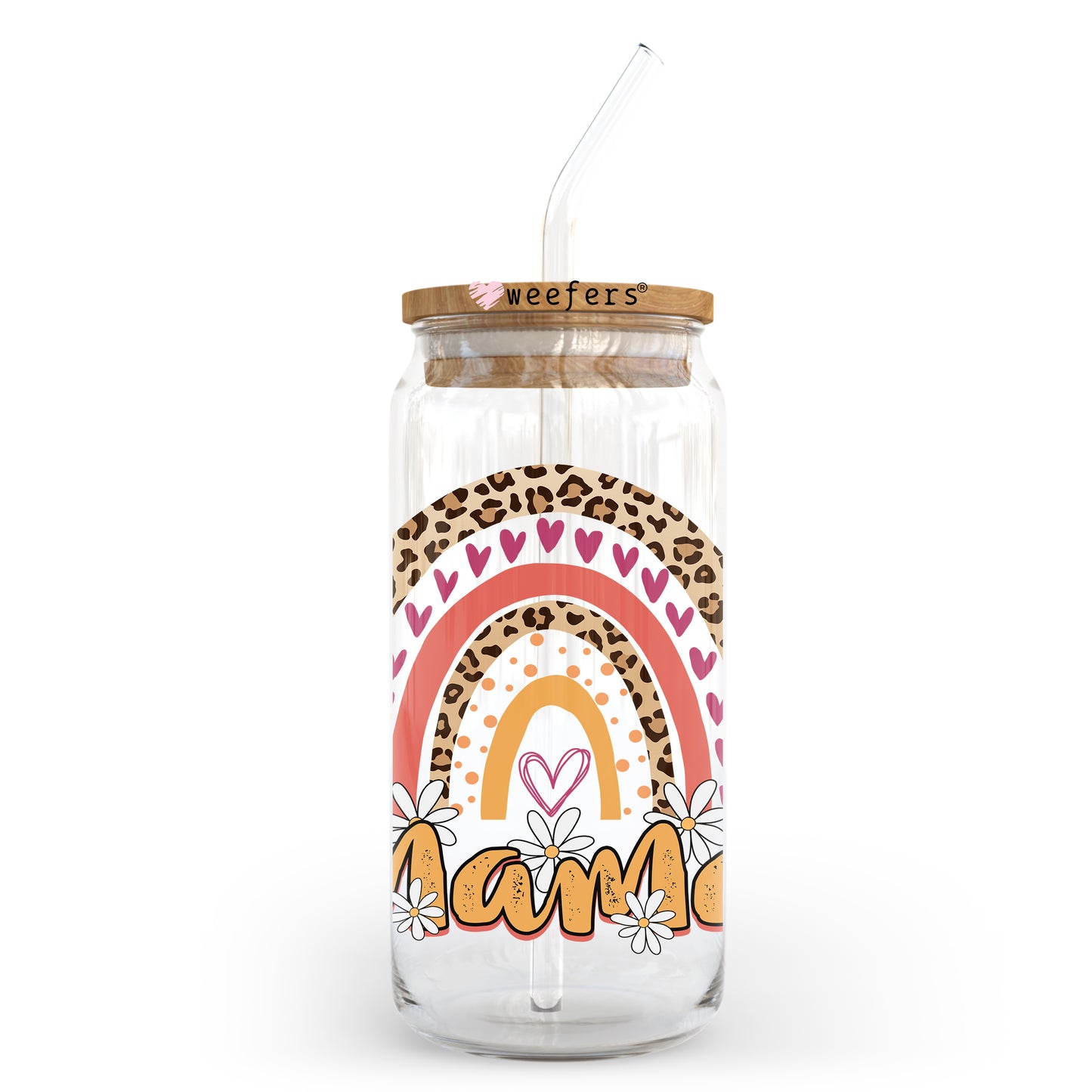 Mama Boho Rainbow 20oz Libbey Glass Can UV DTF or Sublimation Wrap - Decal - Weefers