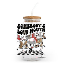 Load image into Gallery viewer, Somebody&#39;s Loud Mouth Baseball Mom 20oz Libbey Glass Can UV-DTF or Sublimation Wrap - Decal
