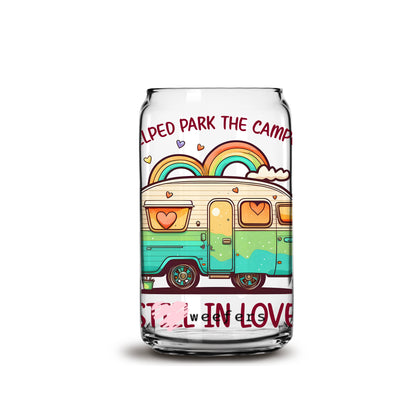 Helped Park the Camper Still in Love 16oz Libbey Glass Can UV DTF or Sublimation Wrap - Decal - Weefers