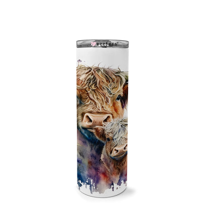 20oz Skinny Tumbler Wrap - Floral Cow - Weefers