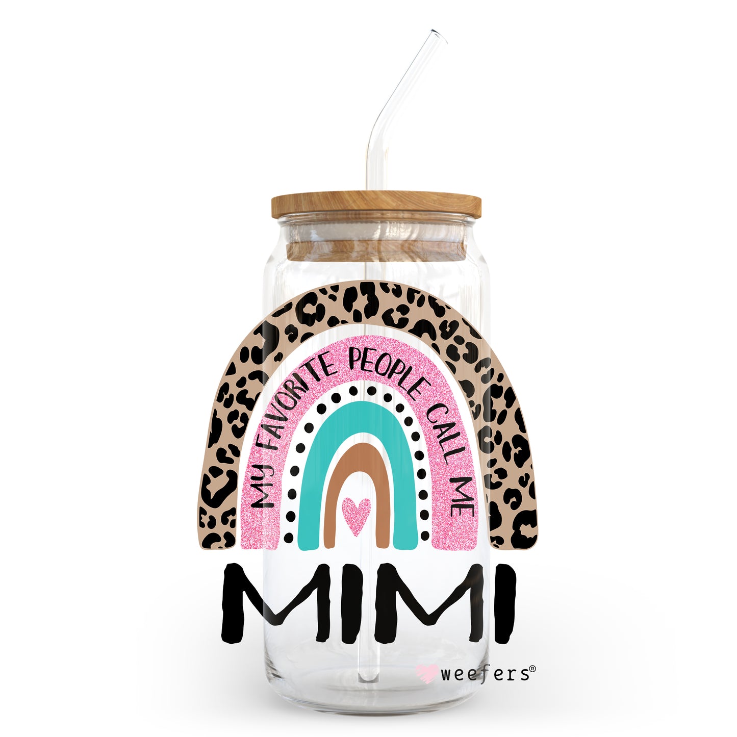 Mother's Day Mimi Boho Rainbow 20oz Libbey Glass Can, 34oz Hip Sip, 40oz Tumbler UV DTF or Sublimation Decal Transfer - Weefers