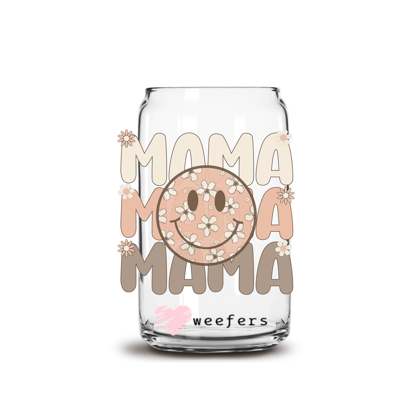 Mam Neutrals 16oz Libbey Glass Can UV DTF or Sublimation Cup Wrap - Decal Transfer - Weefers