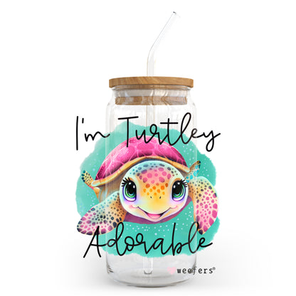 Turturly Adorable  20oz Libbey Glass Can, 34oz Hip Sip, 40oz Tumbler UV DTF or Sublimation Decal Transfer - Weefers