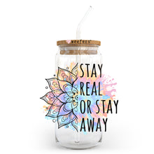 Load image into Gallery viewer, Stay Real or Stay Away 20oz Libbey Glass Can UV-DTF or Sublimation Wrap - Decal
