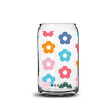 Load image into Gallery viewer, Bright Flower Burst 16oz Libbey Glass Can UV-DTF or Sublimation Wrap - Decal
