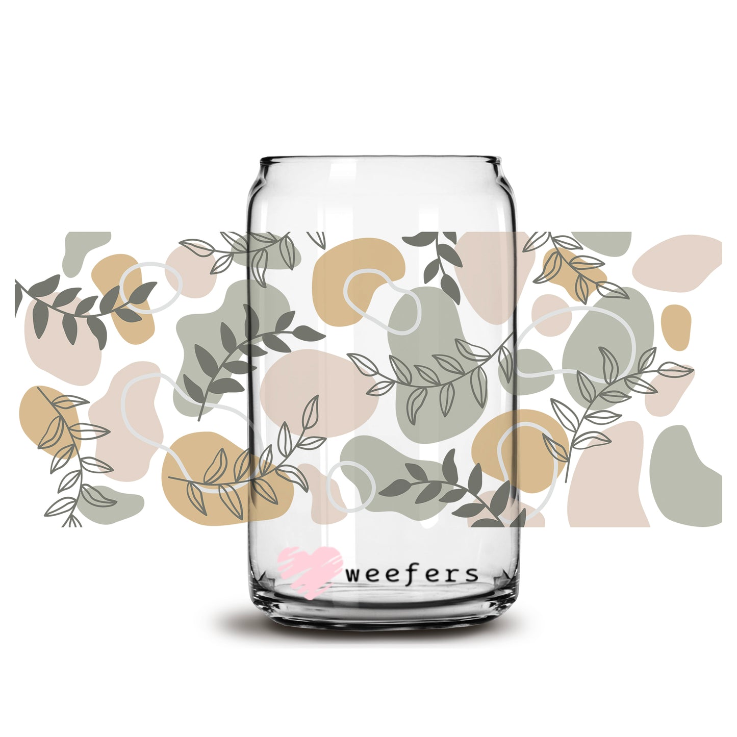 Boho Abstract Libbey Glass Can UV DTF or Sublimation Wrap - Decal - Weefers