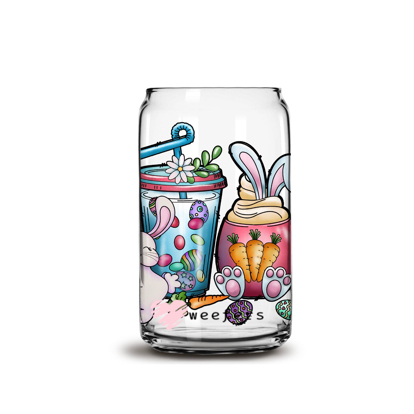 Easter Coffee Latte 2.0 Libbey Glass Can UV DTF or Sublimation Wrap - Decal - Weefers