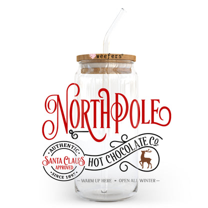 North Pole Hot Chocolate Co Christmas 20oz Libbey UV DTF Decal - Weefers