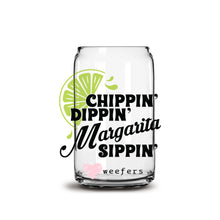 Load image into Gallery viewer, a glass jar with the words chippin&#39;dippin&#39;and margarita sippin
