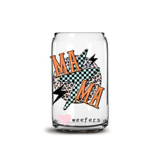 Load image into Gallery viewer, Mama Checkered Lightening 16oz Libbey Glass Can UV-DTF or Sublimation Wrap - Decal
