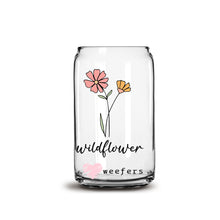 Load image into Gallery viewer, Wildflower 16oz Libbey Glass Can UV-DTF or Sublimation Wrap - Decal
