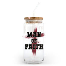 Load image into Gallery viewer, Man of Faith Christian 20oz Libbey Glass Can UV-DTF or Sublimation Wrap - Decal
