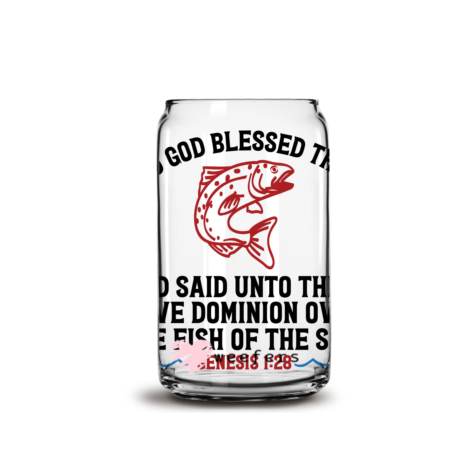 Genesis 1:28 16oz Libbey Glass Can UV DTF or Sublimation Wrap - Decal - Weefers