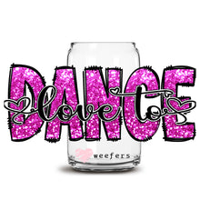 Load image into Gallery viewer, a glass jar with the word dance painted on it
